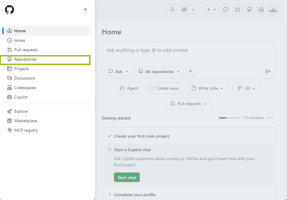 Как получить бесплатный адрес на Github: шаг 2