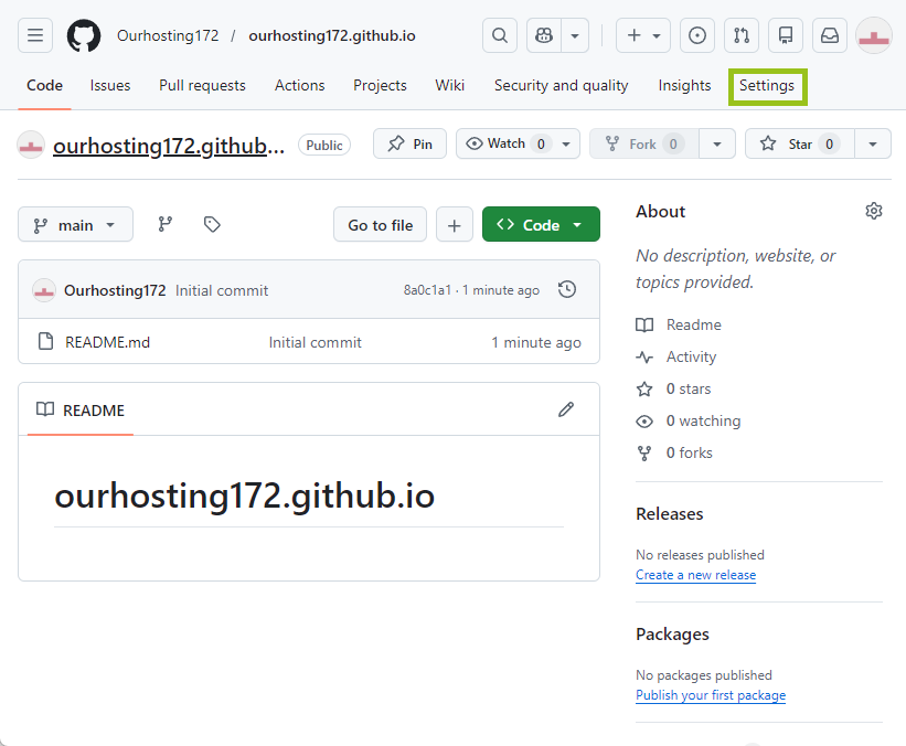 Как получить бесплатный адрес на Github: шаг 6