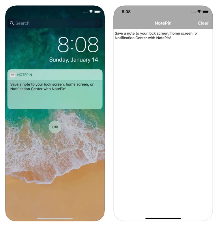 Напоминалка для iOS Notepin