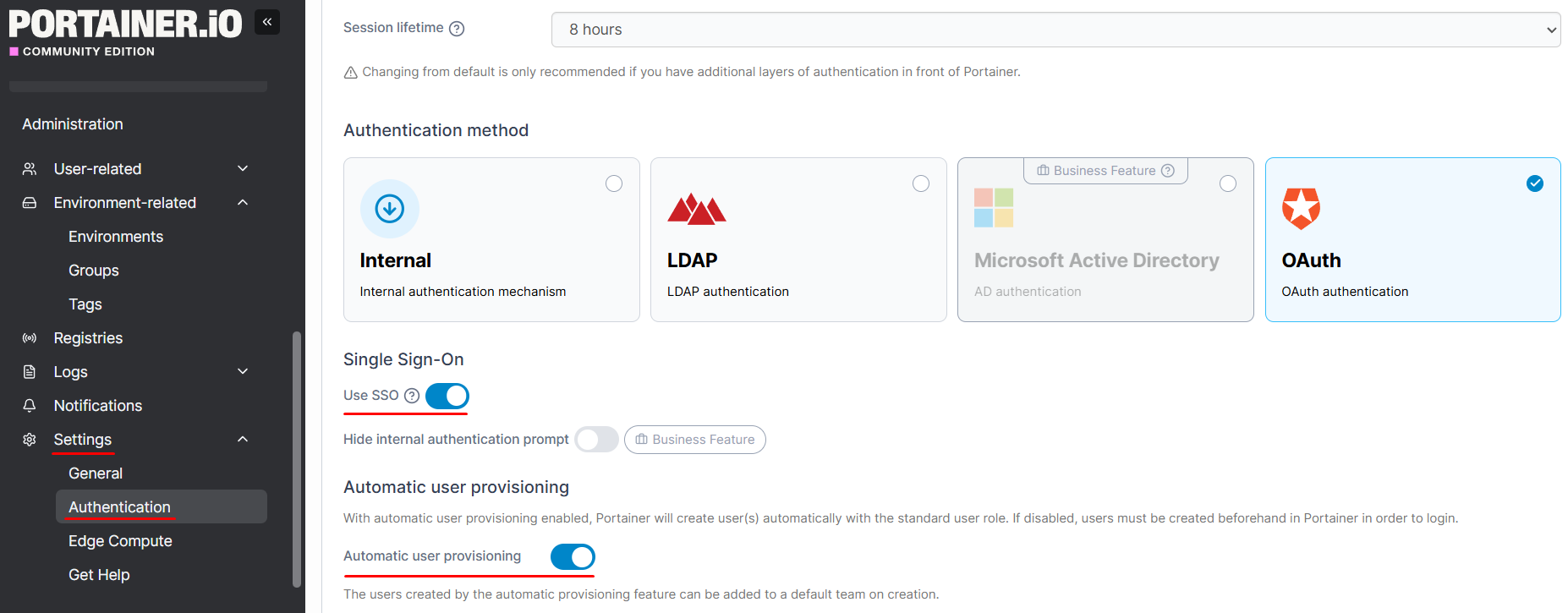 Настройка OAuth