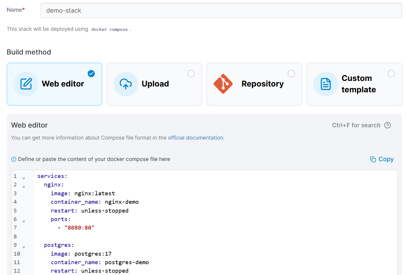 Demo-stack