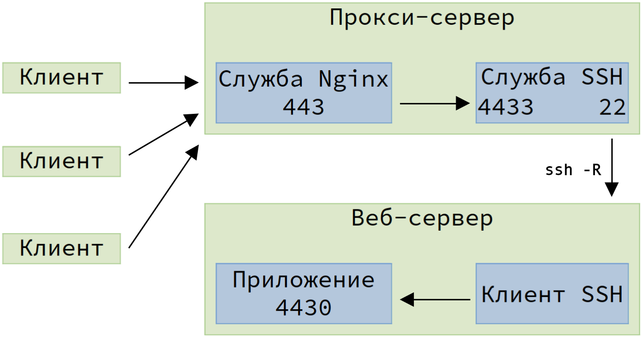 Удалённый SSH-туннель для веб-сервера