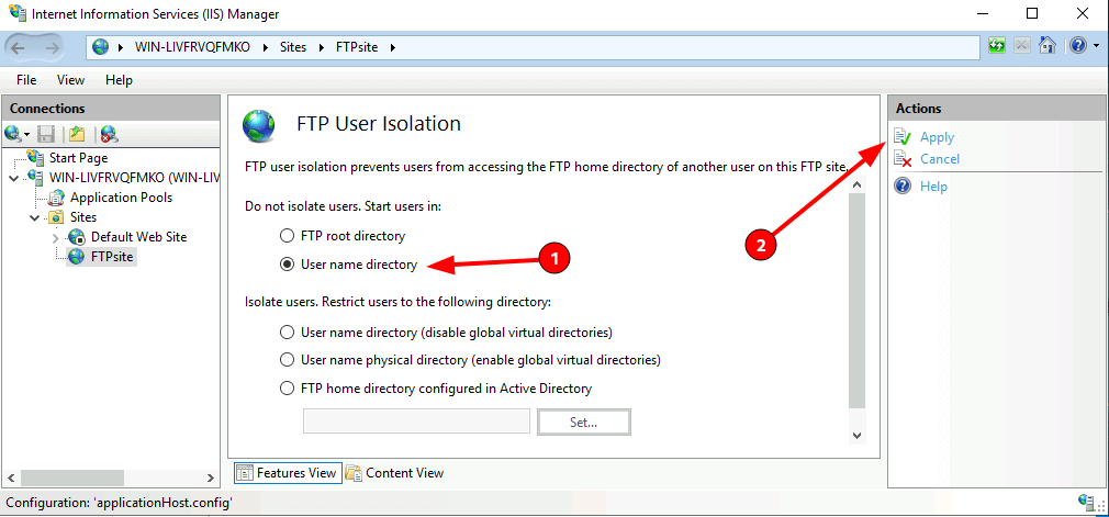 Настройка ftp сервера на windows server 2019