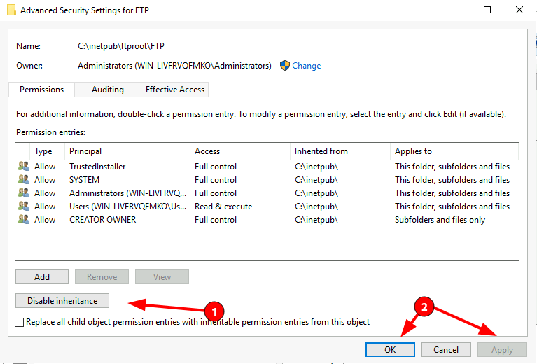 Настройка ftp сервера на windows server 2019