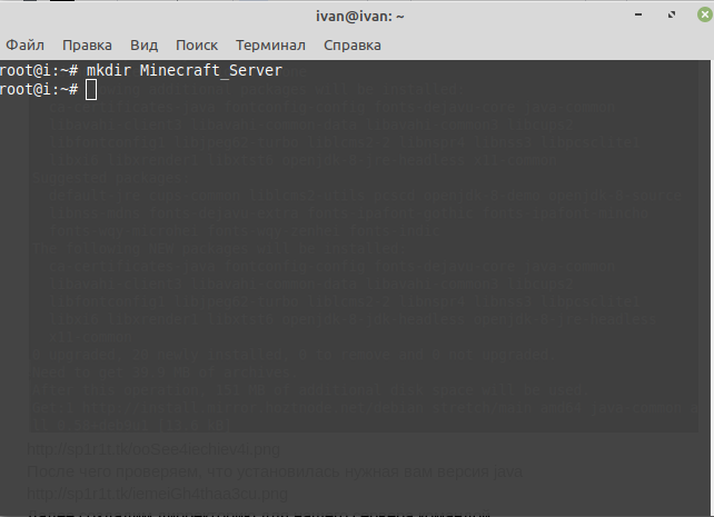 Как установить сервер майнкрафт на vds debian