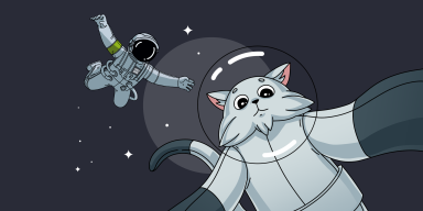 Cat and John are celebrating Programmer’s Day in space.